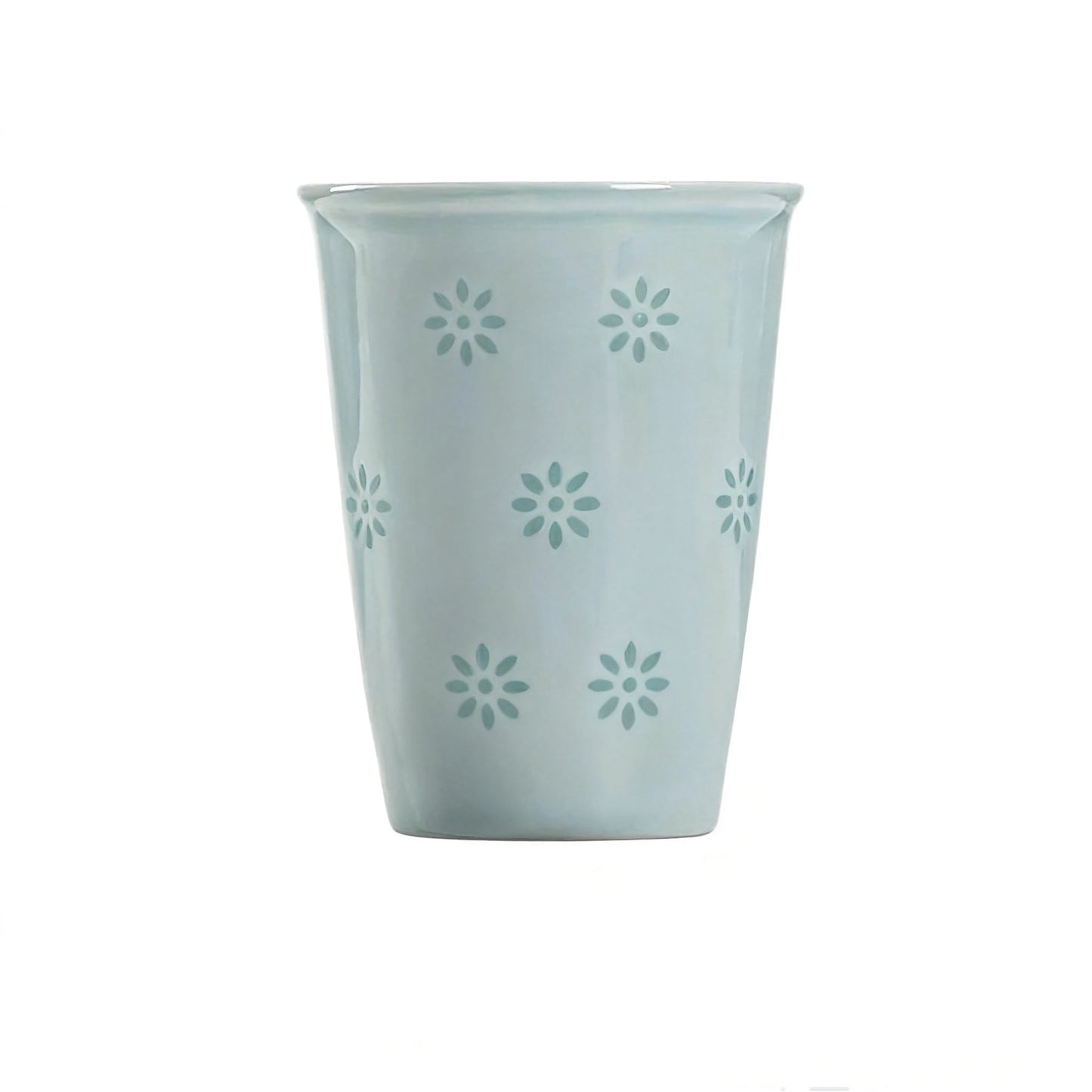 Celadon Green Linglong Porcelain Floral Design Ceramic Mug