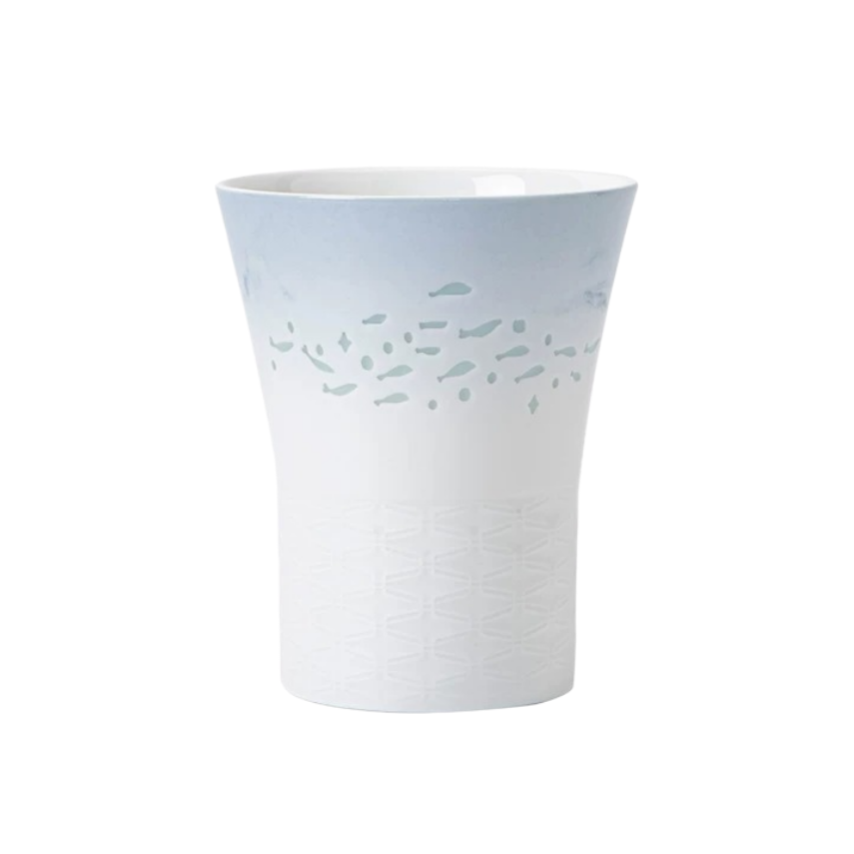 Celadon Green Linglong Porcelain Fish Design Mug