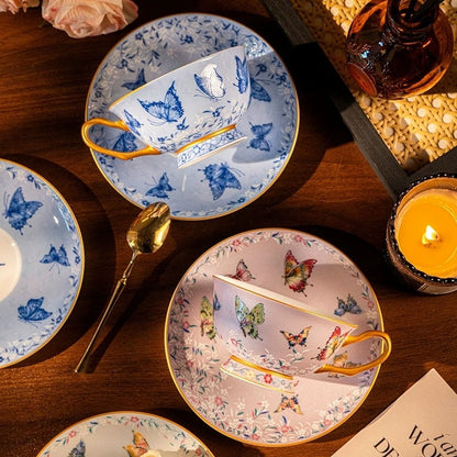 Oriental Butterfly Garden Coffee Cup & Saucer Set