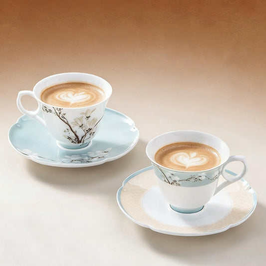 Magnolia Botanical Porcelain Coffee Cup & Saucer Set