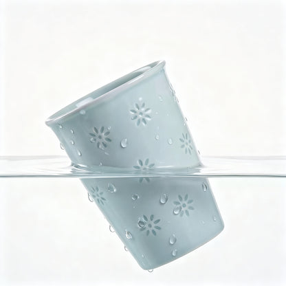 Celadon Green Linglong Porcelain Floral Design Ceramic Mug