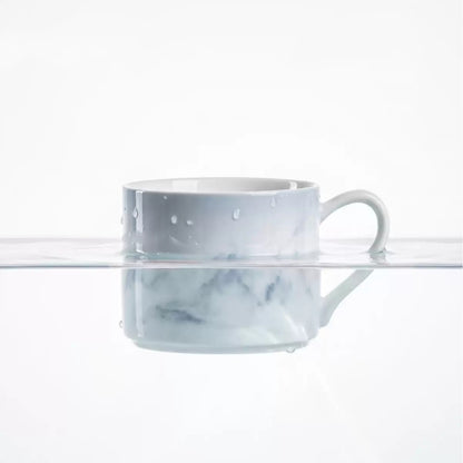 Ink Wash Mountain & River Ceramic Coffee Cup & Saucer