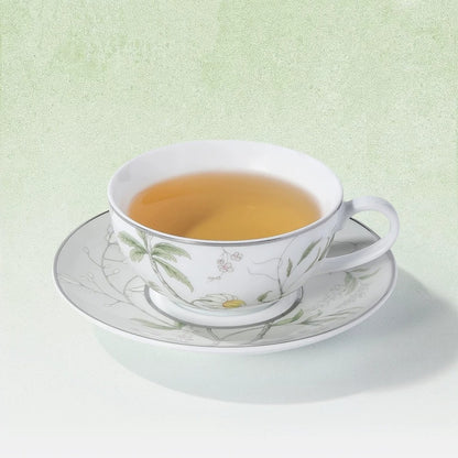 Spring Blossom Botanical Porcelain Coffee Cup & Saucer Set