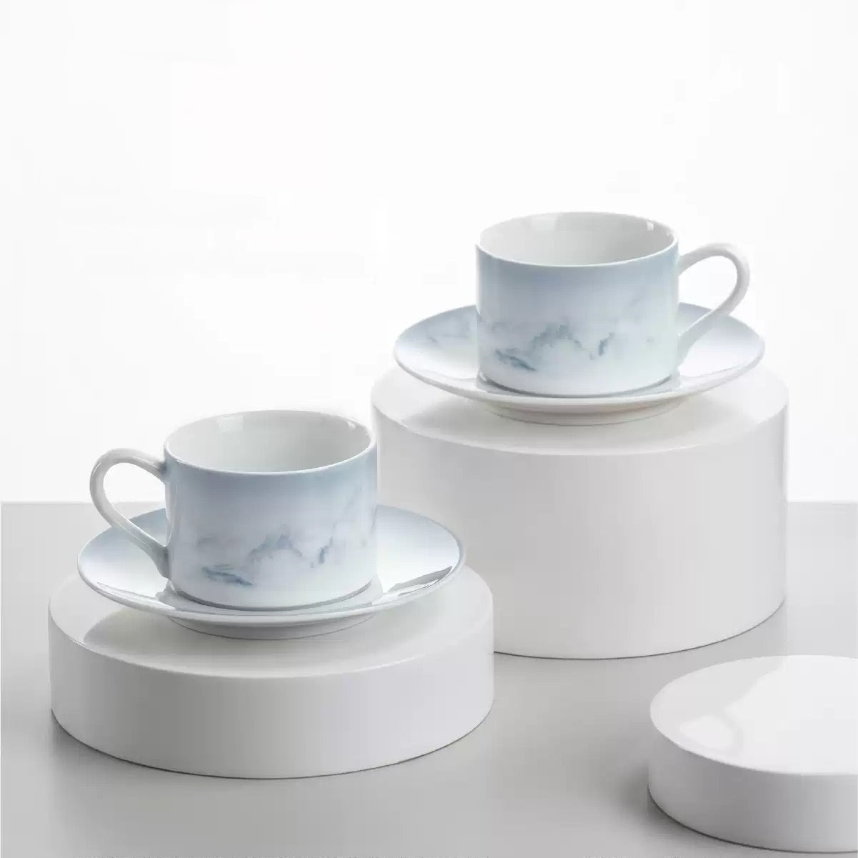 Ink Wash Mountain & River Ceramic Coffee Cup & Saucer