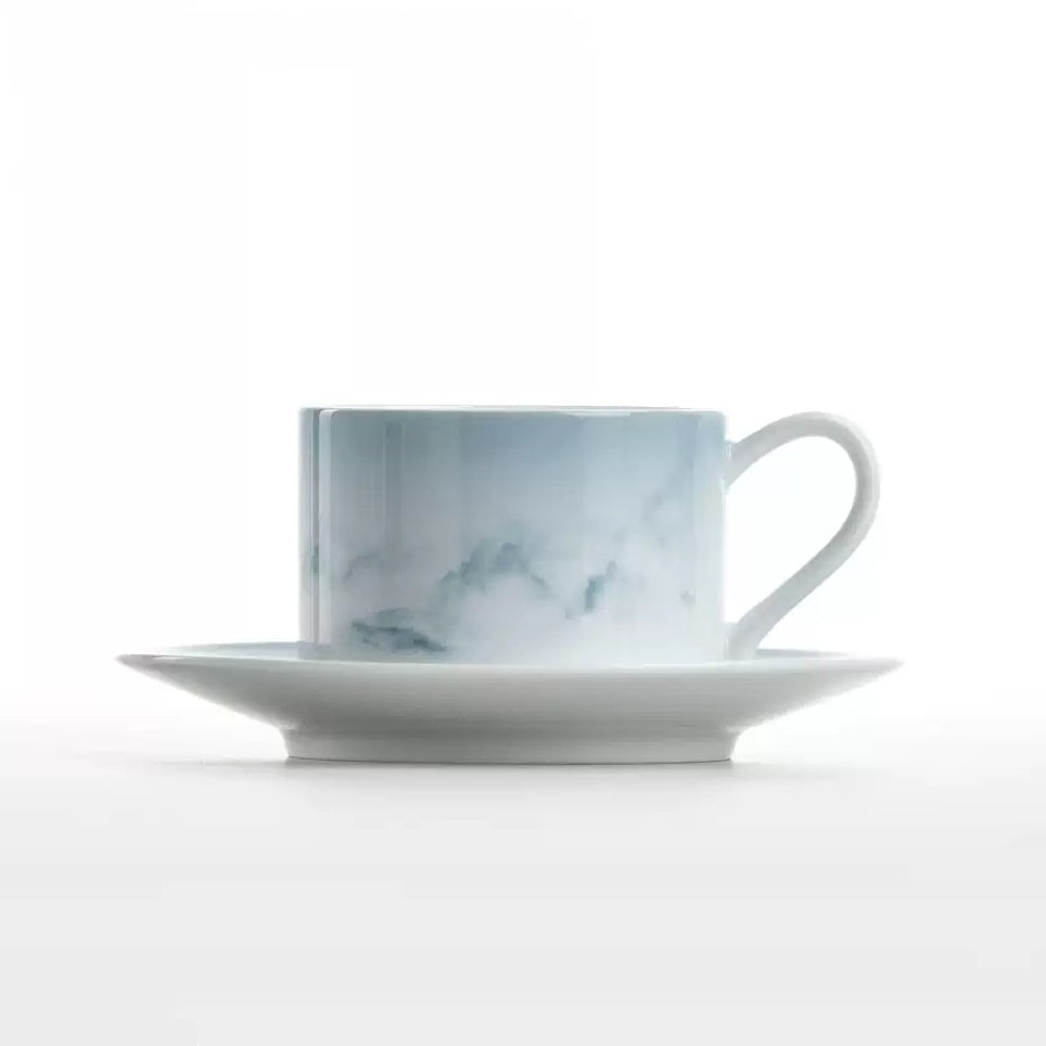 Ink Wash Mountain & River Ceramic Coffee Cup & Saucer