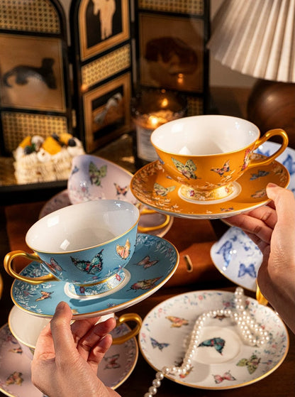 Oriental Butterfly Garden Coffee Cup & Saucer Set