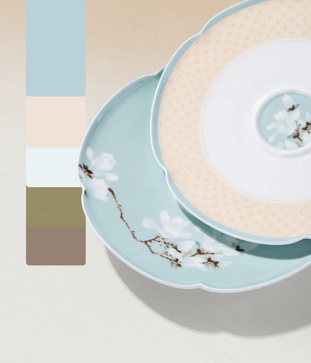 Magnolia Botanical Porcelain Coffee Cup & Saucer Set