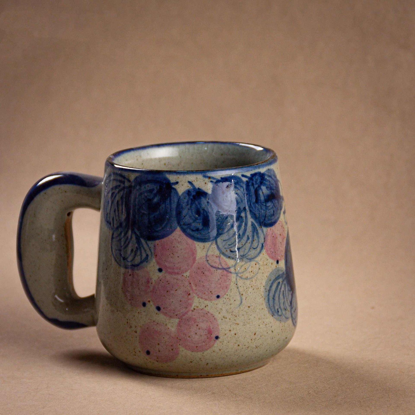 Blue & White Grape Vine Ceramic Mug