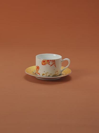 Lucky Koi Ceramic Coffee Cup & Saucer Set